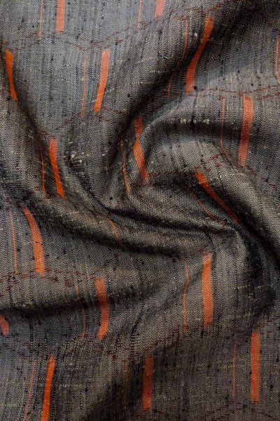 画像11: O1209W 女性用 紬   シルク（正絹） 灰色,  亀甲 【中古】【USED】【リサイクル】 ★★★★☆【O1209W】 (11)