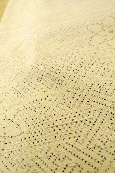 画像9: O1209X 女性用 紬   シルク（正絹） アイボリー,  花 【中古】【USED】【リサイクル】 ★★☆☆☆【O1209X】 (9)