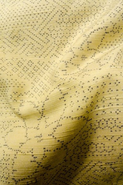 画像11: O1209X 女性用 紬   シルク（正絹） アイボリー,  花 【中古】【USED】【リサイクル】 ★★☆☆☆【O1209X】 (11)