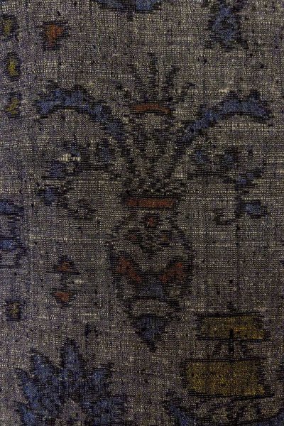 画像5: O1209Z 女性用 紬   シルク（正絹） 深い灰色,  花 【中古】【USED】【リサイクル】 ★★☆☆☆【O1209Z】 (5)