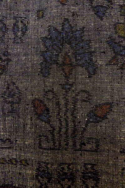 画像6: O1209Z 女性用 紬   シルク（正絹） 深い灰色,  花 【中古】【USED】【リサイクル】 ★★☆☆☆【O1209Z】 (6)