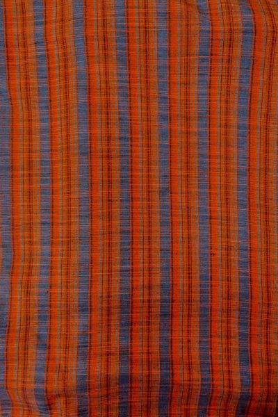 画像3: O1210B 女性用 紬   シルク（正絹） 朱赤,  縞 【中古】【USED】【リサイクル】 ★★★★☆【O1210B】 (3)