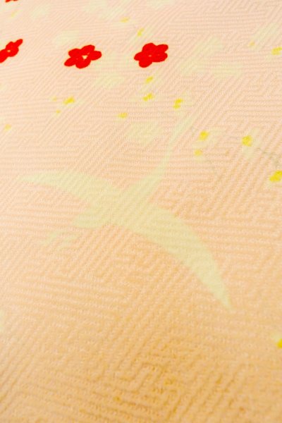 画像9: O1210C 女性用 襦袢   シルク（正絹） 桃色,  花 【中古】【USED】【リサイクル】 ★★★☆☆【O1210C】 (9)