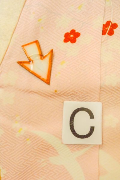 画像16: O1210C 女性用 襦袢   シルク（正絹） 桃色,  花 【中古】【USED】【リサイクル】 ★★★☆☆【O1210C】 (16)