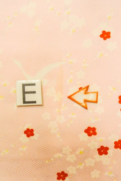 画像18: O1210C 女性用 襦袢   シルク（正絹） 桃色,  花 【中古】【USED】【リサイクル】 ★★★☆☆【O1210C】 (18)