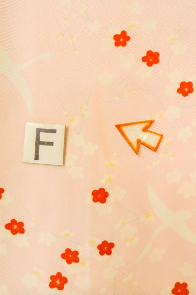 画像19: O1210C 女性用 襦袢   シルク（正絹） 桃色,  花 【中古】【USED】【リサイクル】 ★★★☆☆【O1210C】 (19)