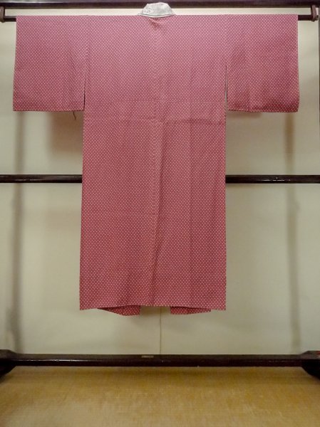 画像2: O1210D 女性用 襦袢   シルク（正絹） 赤み紫色,  小さな点々 【中古】【USED】【リサイクル】 ★★★☆☆【O1210D】 (2)