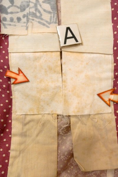 画像14: O1210D 女性用 襦袢   シルク（正絹） 赤み紫色,  小さな点々 【中古】【USED】【リサイクル】 ★★★☆☆【O1210D】 (14)