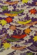 画像5: O1225A 女性用 女の子用着物   シルク（正絹） 深い紫色,  桜 【中古】【USED】【リサイクル】 ★☆☆☆☆【O1225A】 (5)