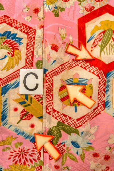 画像16: O1225B 女性用 女の子用着物   シルク（正絹） 光沢のある桃色,  ぼたん 【中古】【USED】【リサイクル】 ★★☆☆☆【O1225B】 (16)