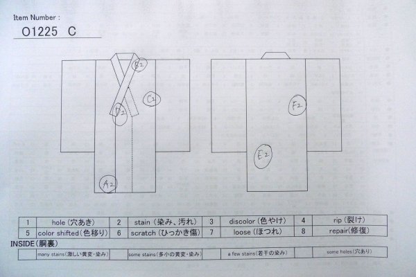画像13: O1225C 女性用 女の子用着物   シルク（正絹） 薄いオリーブ,  ぼたん 【中古】【USED】【リサイクル】 ★★★☆☆【O1225C】 (13)