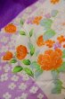 画像5: O1225D 女性用 女の子用着物   化繊 紫色,  ぼたん 【中古】【USED】【リサイクル】 ★★☆☆☆【O1225D】 (5)