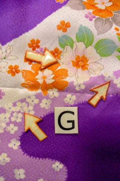 画像19: O1225D 女性用 女の子用着物   化繊 紫色,  ぼたん 【中古】【USED】【リサイクル】 ★★☆☆☆【O1225D】 (19)