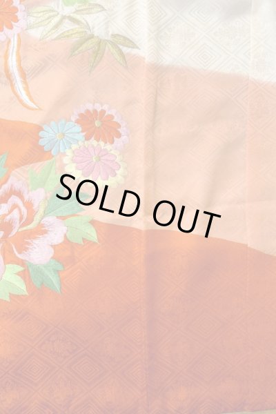 画像6: O1225F 女性用 女の子用着物   シルク（正絹） 白,  菊 【中古】【USED】【リサイクル】 ★☆☆☆☆【O1225F】 (6)