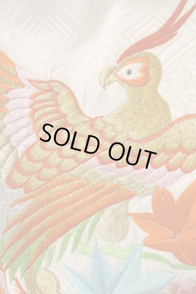 画像8: O1225F 女性用 女の子用着物   シルク（正絹） 白,  菊 【中古】【USED】【リサイクル】 ★☆☆☆☆【O1225F】 (8)