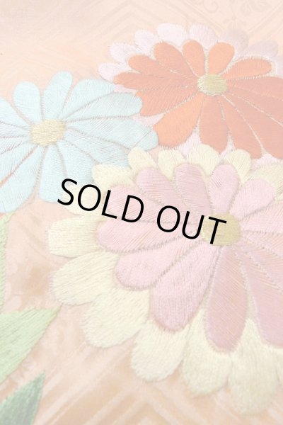 画像12: O1225F 女性用 女の子用着物   シルク（正絹） 白,  菊 【中古】【USED】【リサイクル】 ★☆☆☆☆【O1225F】 (12)