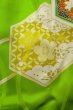 画像7: O1225J 女性用 女の子用着物   シルク（正絹） 光沢のある黄緑色,  菊 【中古】【USED】【リサイクル】 ★★★★☆【O1225J】 (7)