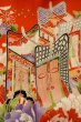 画像7: O1225N 女性用 女の子用着物   化繊 鮮やか赤色,  桜 【中古】【USED】【リサイクル】 ★★★☆☆【O1225N】 (7)