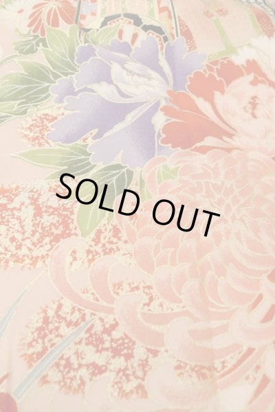 画像11: O1225N 女性用 女の子用着物   化繊 鮮やか赤色,  桜 【中古】【USED】【リサイクル】 ★★★☆☆【O1225N】 (11)