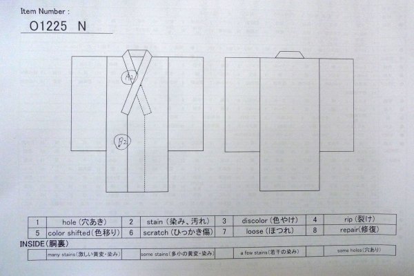 画像14: O1225N 女性用 女の子用着物   化繊 鮮やか赤色,  桜 【中古】【USED】【リサイクル】 ★★★☆☆【O1225N】 (14)