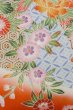 画像6: O1225R 女性用 女の子用着物   シルク（正絹） 淡い橙色,  桜 【中古】【USED】【リサイクル】 ★★★☆☆【O1225R】 (6)