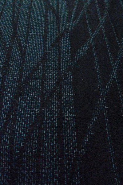 画像9: O1226C 女性用 紬   シルク（正絹） 藍,  線 【中古】【USED】【リサイクル】 ★★☆☆☆【O1226C】 (9)
