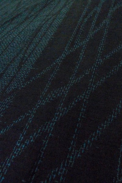 画像10: O1226C 女性用 紬   シルク（正絹） 藍,  線 【中古】【USED】【リサイクル】 ★★☆☆☆【O1226C】 (10)