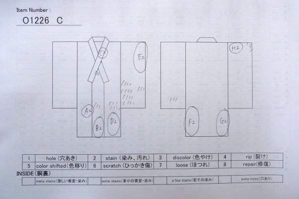 画像13: O1226C 女性用 紬   シルク（正絹） 藍,  線 【中古】【USED】【リサイクル】 ★★☆☆☆【O1226C】 (13)