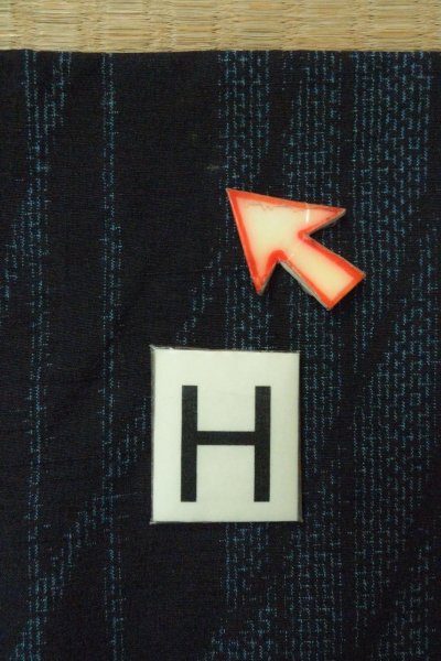 画像21: O1226C 女性用 紬   シルク（正絹） 藍,  線 【中古】【USED】【リサイクル】 ★★☆☆☆【O1226C】 (21)