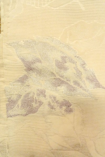 画像3: P0109D 女性用 羽織   シルク（正絹） アイボリー,  葉 【中古】【USED】【リサイクル】 ★★☆☆☆【P0109D】 (3)