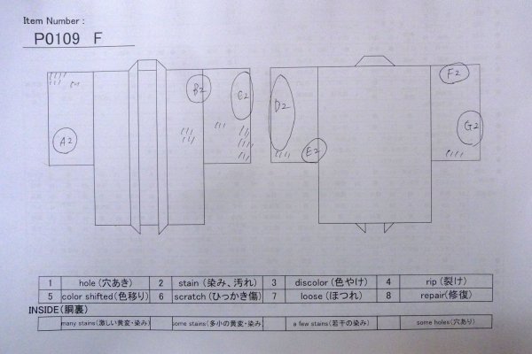 画像13: P0109F 女性用 羽織   シルク（正絹） 淡い緑み灰色,  抽象的模様 【中古】【USED】【リサイクル】 ★★☆☆☆【P0109F】 (13)