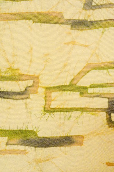 画像3: P0109P 女性用 羽織   シルク（正絹） 淡い黄色,  抽象的模様 【中古】【USED】【リサイクル】 ★★★☆☆【P0109P】 (3)