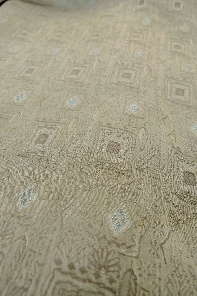 画像8: P0109Q 女性用 羽織   シルク（正絹） 灰色,  幾何学模様 【中古】【USED】【リサイクル】 ★★★☆☆【P0109Q】 (8)