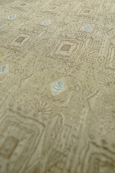 画像9: P0109Q 女性用 羽織   シルク（正絹） 灰色,  幾何学模様 【中古】【USED】【リサイクル】 ★★★☆☆【P0109Q】 (9)