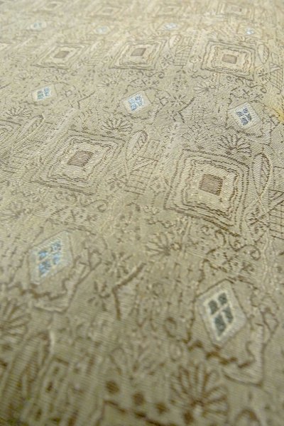 画像10: P0109Q 女性用 羽織   シルク（正絹） 灰色,  幾何学模様 【中古】【USED】【リサイクル】 ★★★☆☆【P0109Q】 (10)