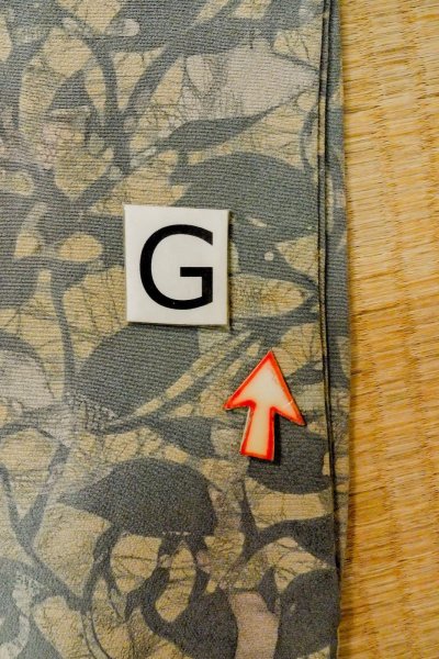 画像20: P0109W 女性用 羽織   シルク（正絹） 薄い灰色がかった水色,  抽象的模様 【中古】【USED】【リサイクル】 ★★☆☆☆【P0109W】 (20)