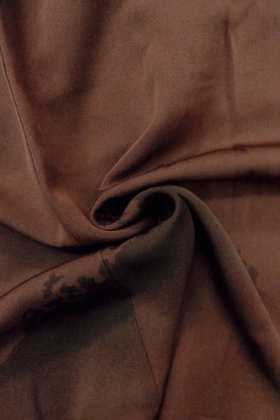 画像12: P0109X 女性用 羽織   シルク（正絹） 深い茶色みえんじ,  山 【中古】【USED】【リサイクル】 ★★★☆☆【P0109X】 (12)