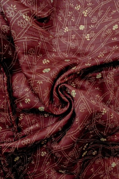 画像8: P0109Z 女性用 羽織   シルク（正絹） 深いえんじ,  笹 【中古】【USED】【リサイクル】 ★☆☆☆☆【P0109Z】 (8)