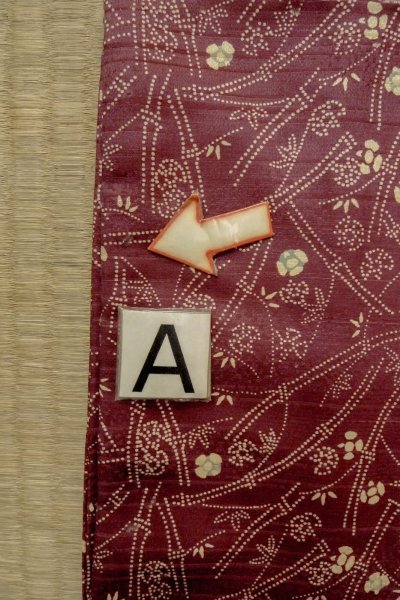 画像11: P0109Z 女性用 羽織   シルク（正絹） 深いえんじ,  笹 【中古】【USED】【リサイクル】 ★☆☆☆☆【P0109Z】 (11)