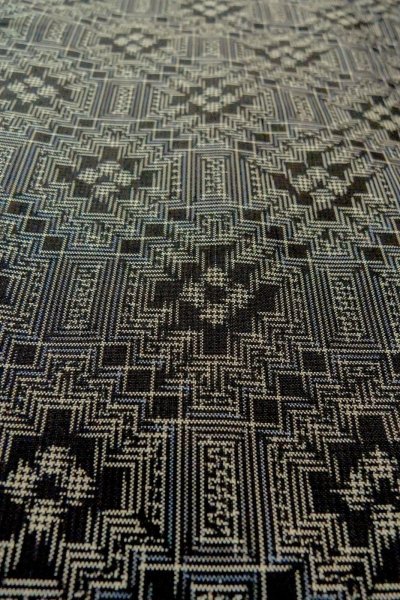 画像10: P0110A 女性用 羽織   シルク（正絹） 黒,  幾何学模様 【中古】【USED】【リサイクル】 ★★★☆☆【P0110A】 (10)