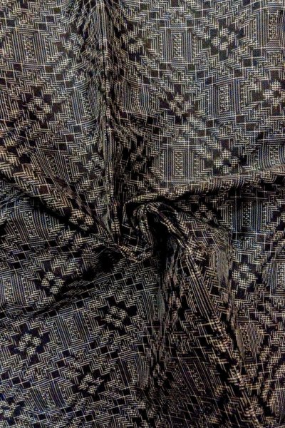 画像11: P0110A 女性用 羽織   シルク（正絹） 黒,  幾何学模様 【中古】【USED】【リサイクル】 ★★★☆☆【P0110A】 (11)