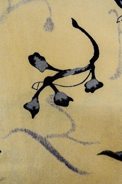 画像3: P0110B 女性用 羽織   シルク（正絹） 灰色がかったベージュ,  花 【中古】【USED】【リサイクル】 ★★★☆☆【P0110B】 (3)