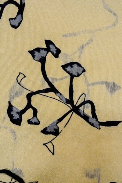 画像4: P0110B 女性用 羽織   シルク（正絹） 灰色がかったベージュ,  花 【中古】【USED】【リサイクル】 ★★★☆☆【P0110B】 (4)