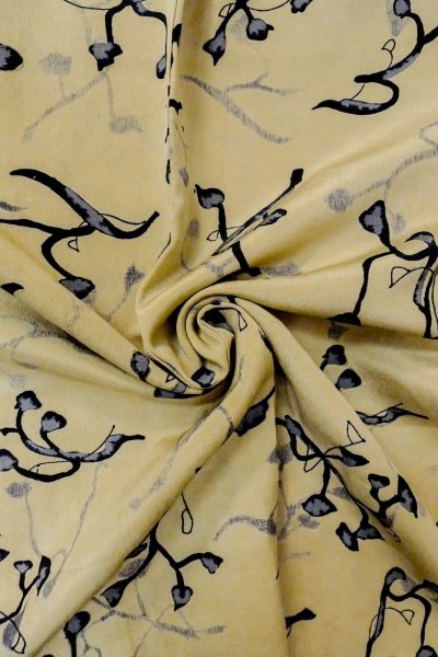 画像9: P0110B 女性用 羽織   シルク（正絹） 灰色がかったベージュ,  花 【中古】【USED】【リサイクル】 ★★★☆☆【P0110B】 (9)