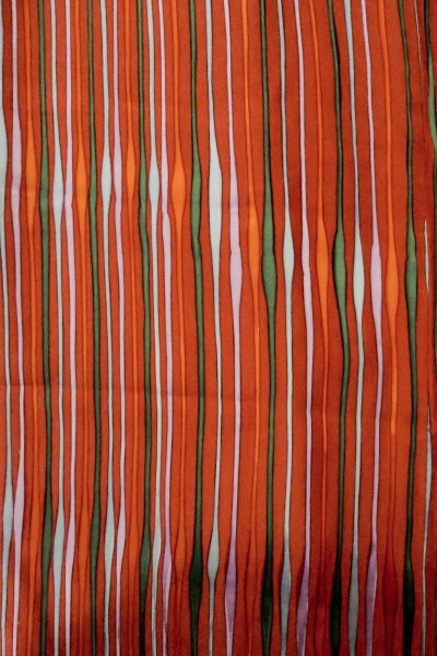 画像4: P0110C 女性用 羽織   シルク（正絹） 鮮やか赤色,  立涌 【中古】【USED】【リサイクル】 ★★★★☆【P0110C】 (4)