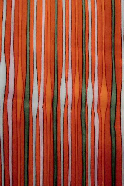 画像5: P0110C 女性用 羽織   シルク（正絹） 鮮やか赤色,  立涌 【中古】【USED】【リサイクル】 ★★★★☆【P0110C】 (5)