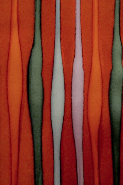 画像7: P0110C 女性用 羽織   シルク（正絹） 鮮やか赤色,  立涌 【中古】【USED】【リサイクル】 ★★★★☆【P0110C】 (7)