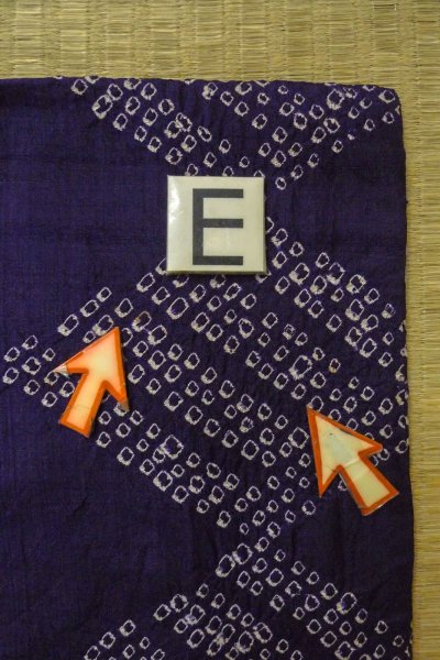 画像18: P0120A 女性用 羽織   シルク（正絹） 深い紫色,  かのこ 【中古】【USED】【リサイクル】 ★★☆☆☆【P0120A】 (18)