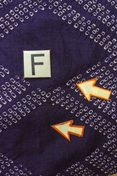 画像19: P0120A 女性用 羽織   シルク（正絹） 深い紫色,  かのこ 【中古】【USED】【リサイクル】 ★★☆☆☆【P0120A】 (19)