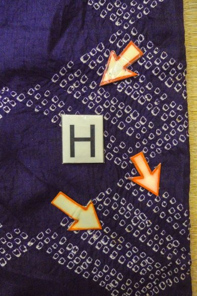 画像21: P0120A 女性用 羽織   シルク（正絹） 深い紫色,  かのこ 【中古】【USED】【リサイクル】 ★★☆☆☆【P0120A】 (21)